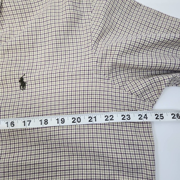 Ralph Lauren Shirt Mens Large Long Sleeve White Purple Plaid Preppy Button Down - Picture 7 of 8